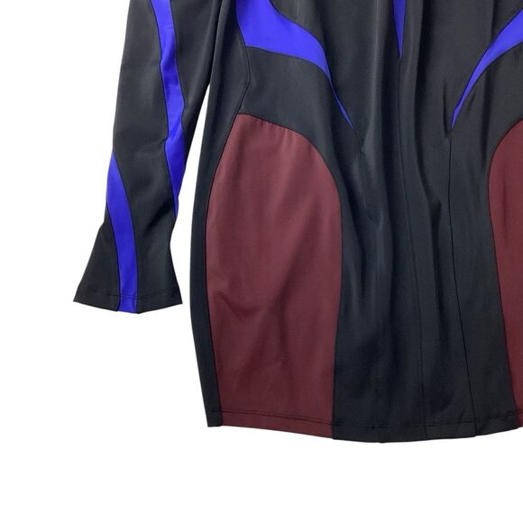 MUGLER x H&M Collab NWT Size XXL Spiral Paneled Mini Dress Colorblocked Bodycon - Picture 5 of 12